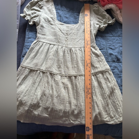 Altar’D State Moss Green Tiered Bohemian Open Back Mini Dress Size L NWOT - Picture 8 of 8